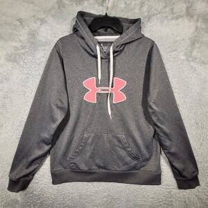 Under Armour UA Storm Hoodie Womens Large Gray Pink Pullover Sweatshirt